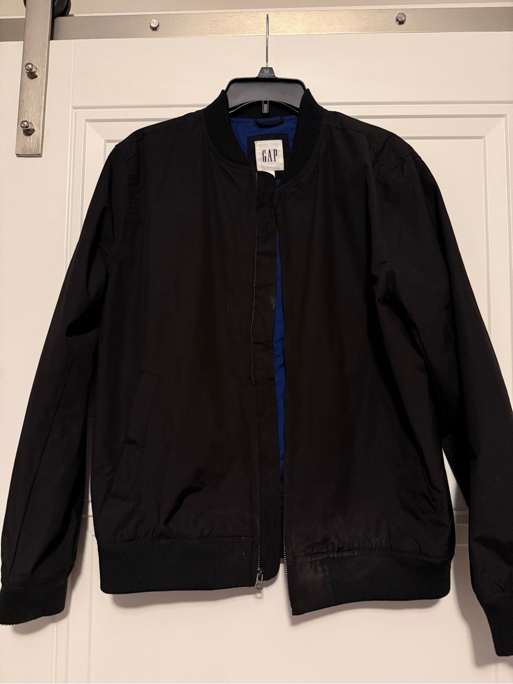 GAP Black Bomber Jacket with Blue Lining
